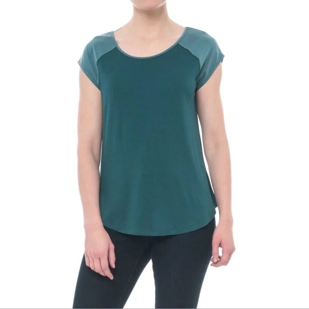 Cynthia Rowley Teal Color Block Shirt
